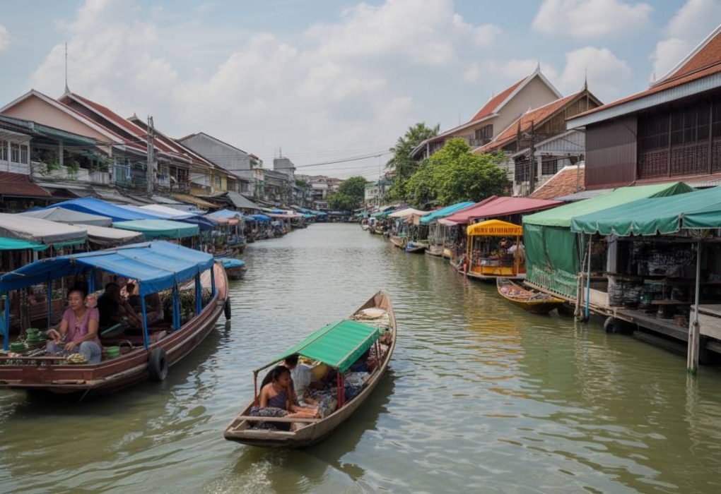 Khlong bang luang floating market : un marché authentique au bord du canal