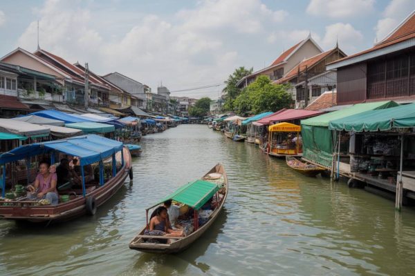 Khlong bang luang floating market : un marché authentique au bord du canal